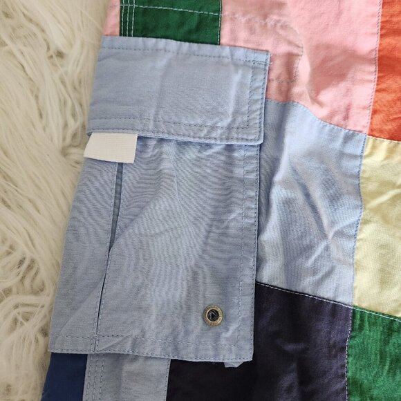 Cremieux Men's Medium Colorblock Patchwork Board Shorts Cargo Pockets Swimwear - Picture 4 of 13